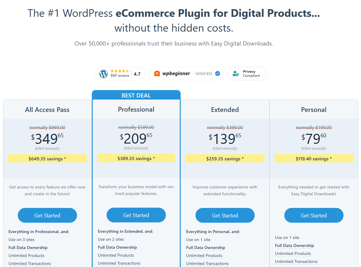 easy-digital-downloads-pricing - HeroThemes Easy Digital Downloads Pricing