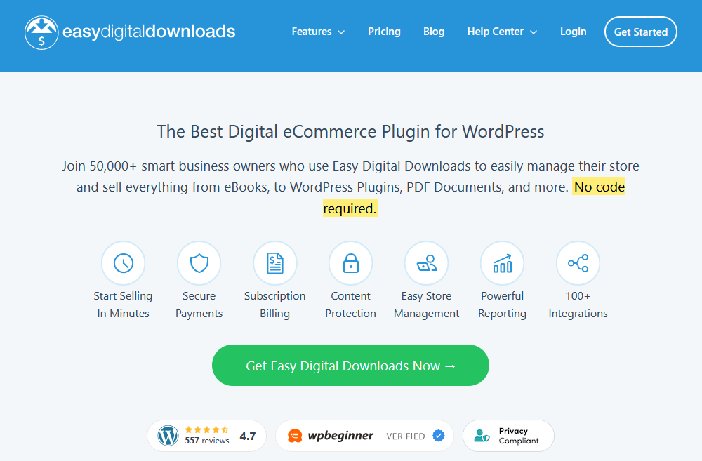 Easy Digital Downloads WordPress plugin to restrict access to digital downloads 