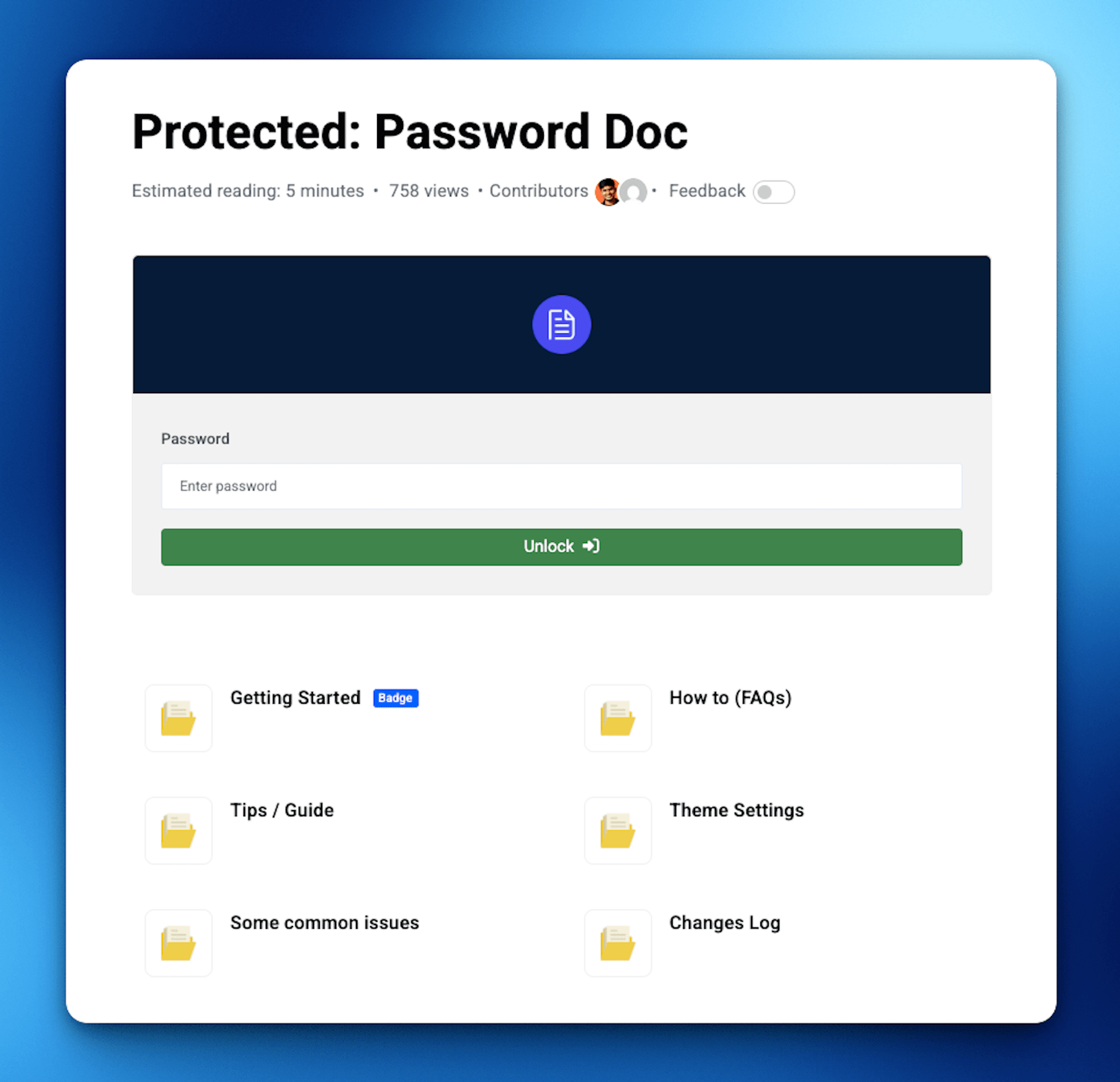EazyDocs plugin for password protected docs 