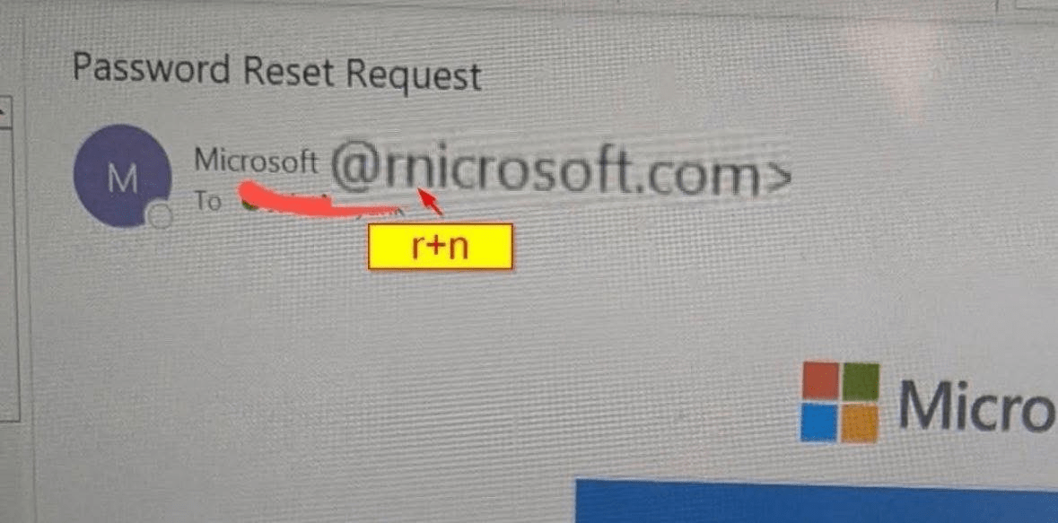 Email phishing example