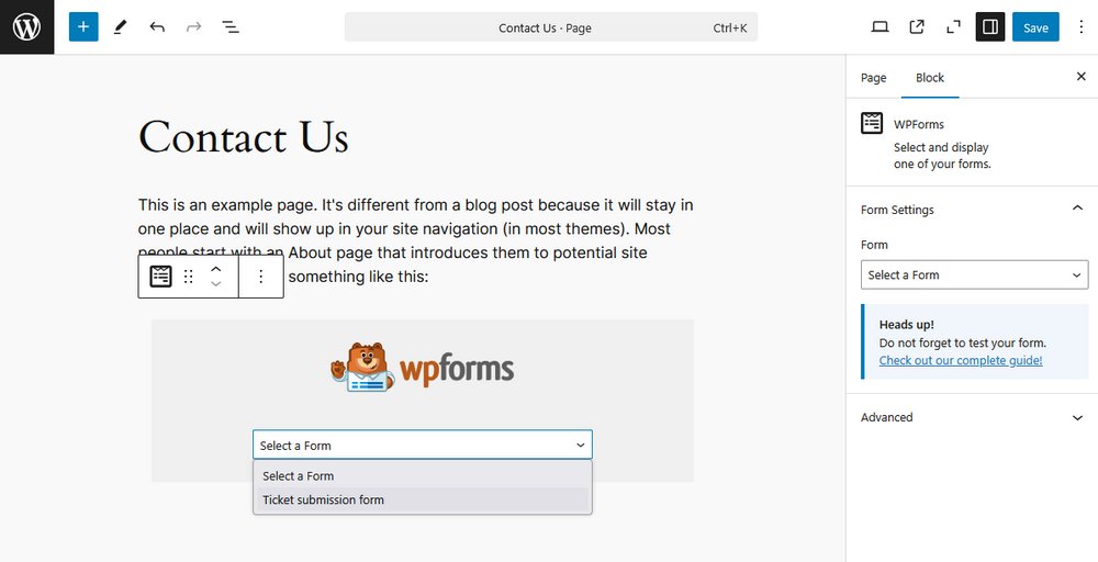 Embedding WPForms into web page