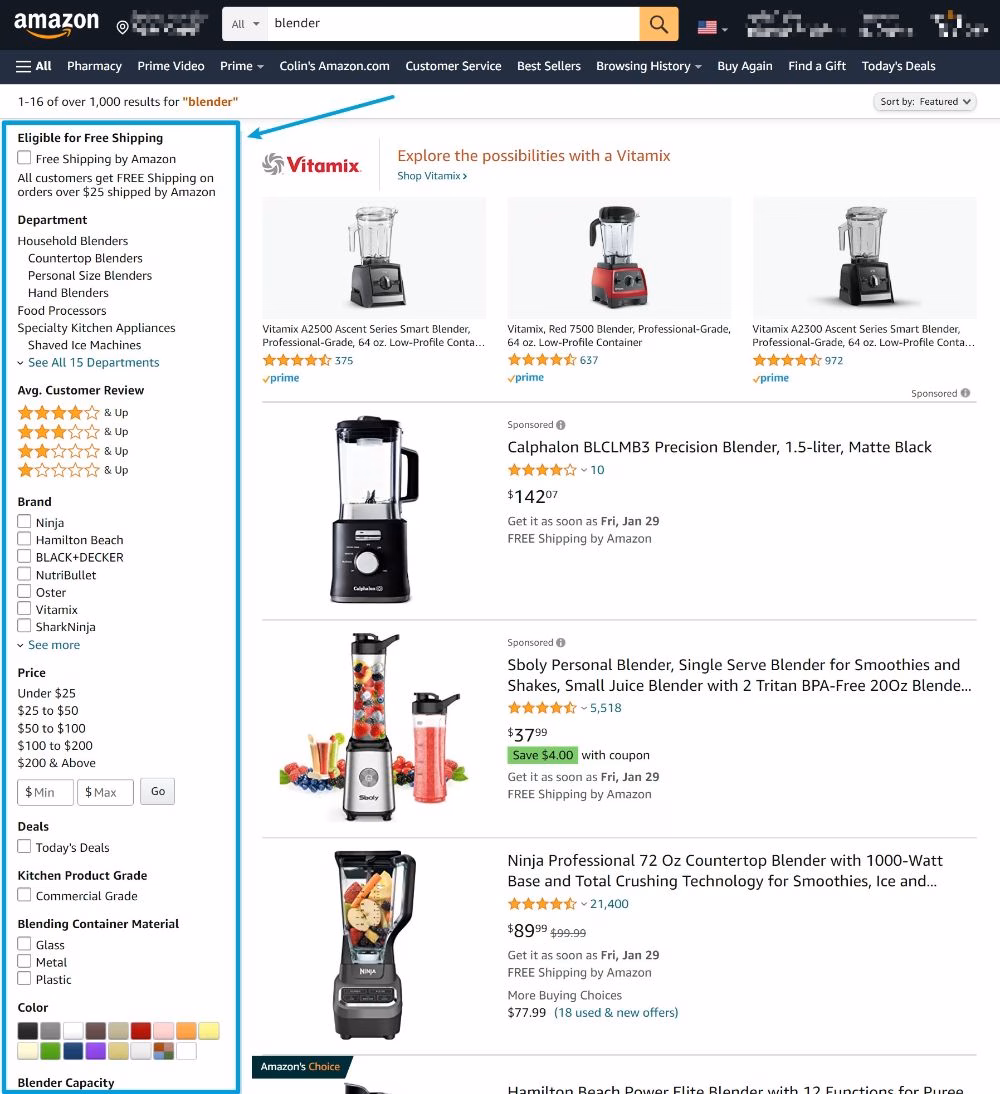 Faceted search example