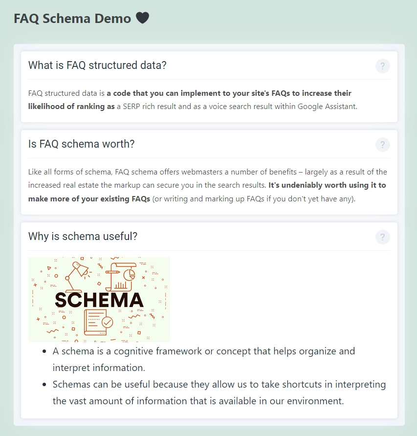FAQ created with FAQ Schema plugin