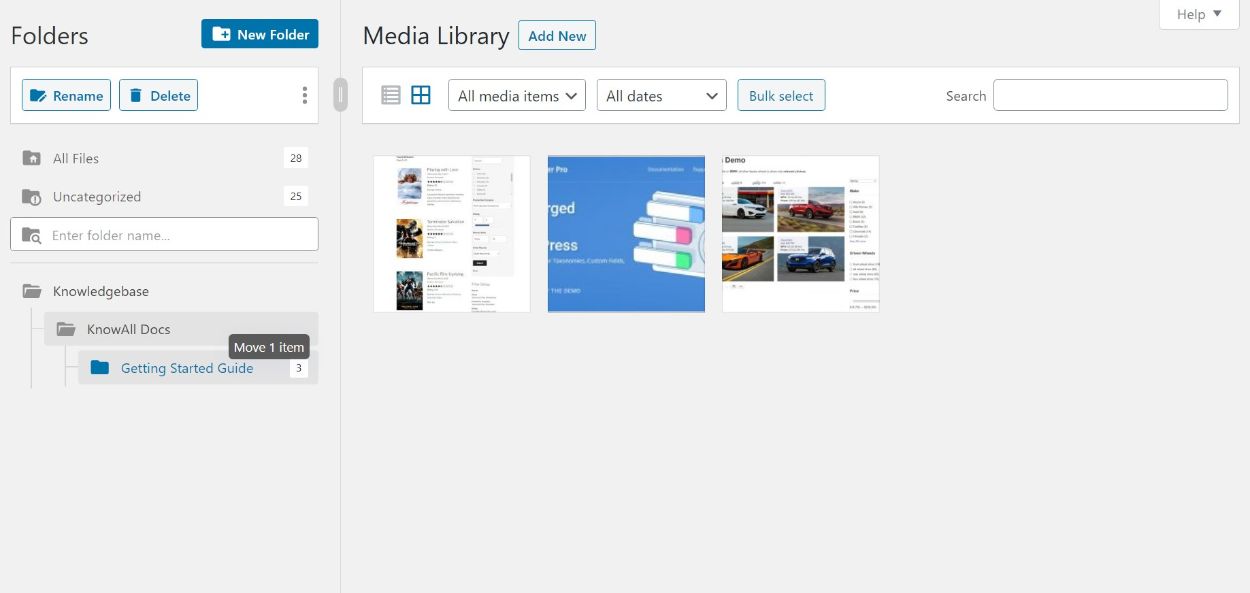 FileBird interface