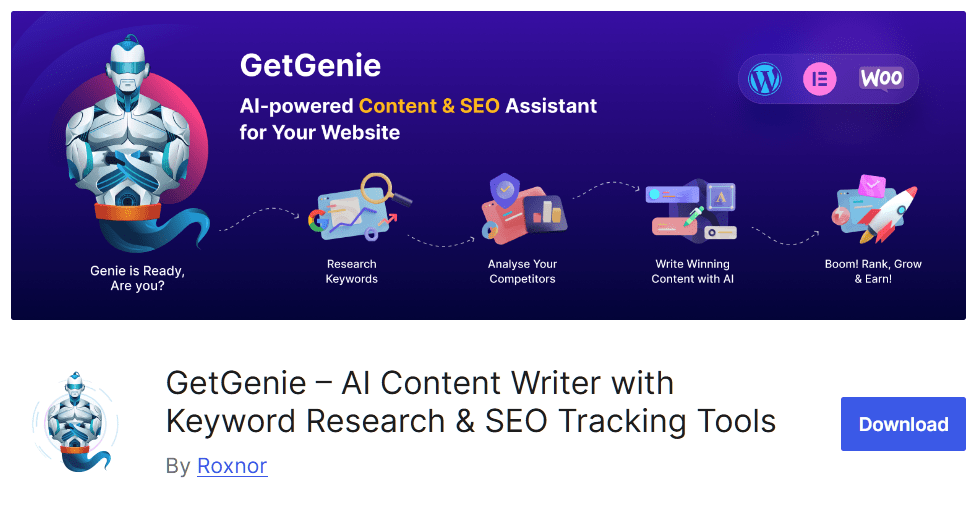 GetGenie AI content writer for WordPress