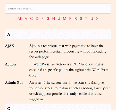 glossary-example - HeroThemes Glossary example