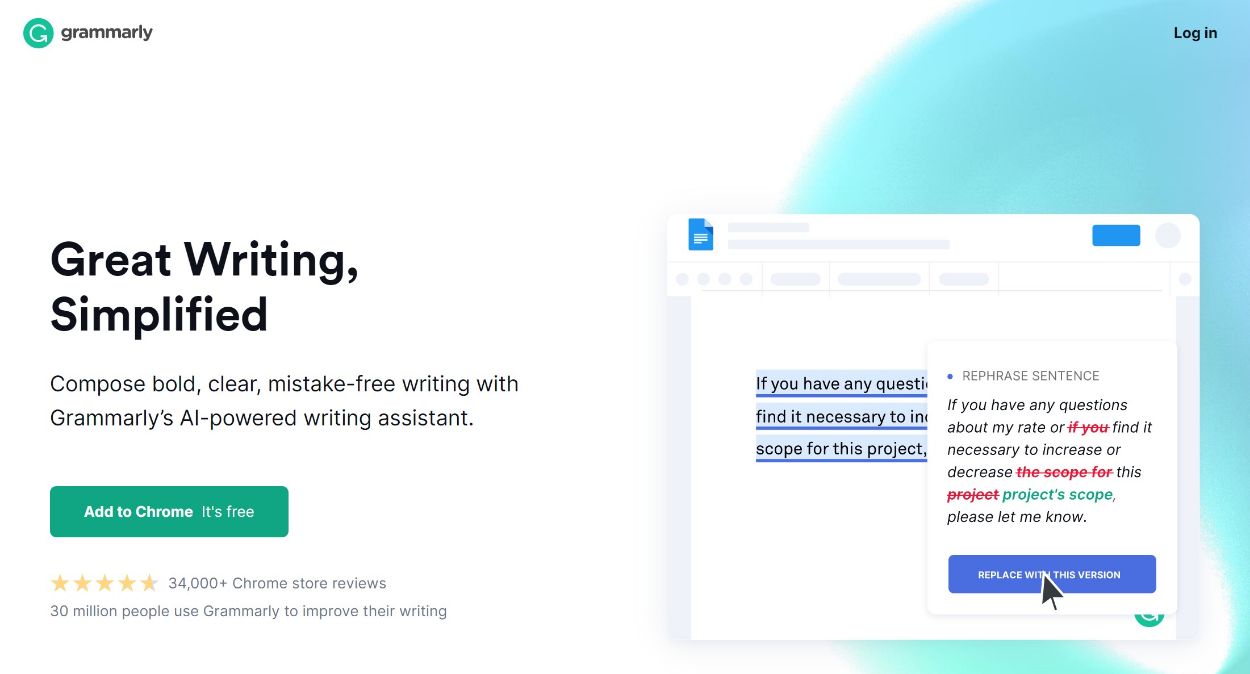 Grammarly to fix grammar issues