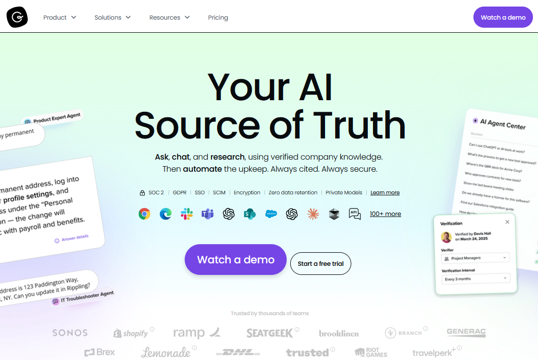 Guru knowledge management tool