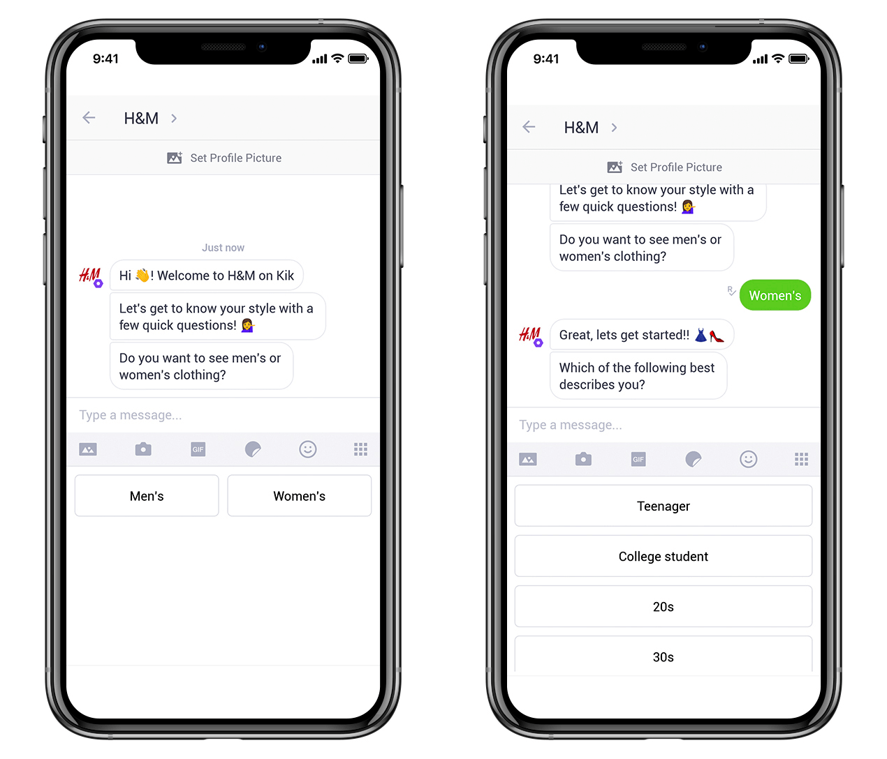 H and M Fashion Finder Chatbot example