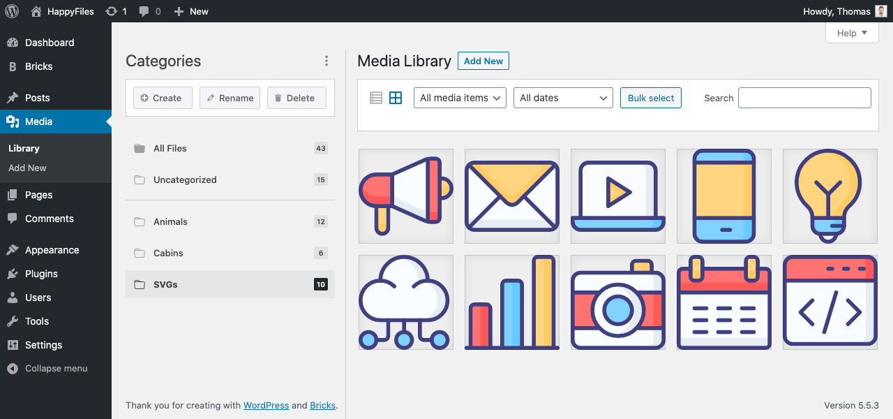 HappyFiles interface review