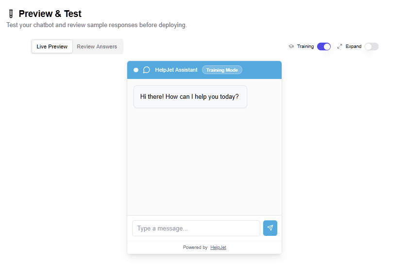 HelpJet Built-In Preview Environment