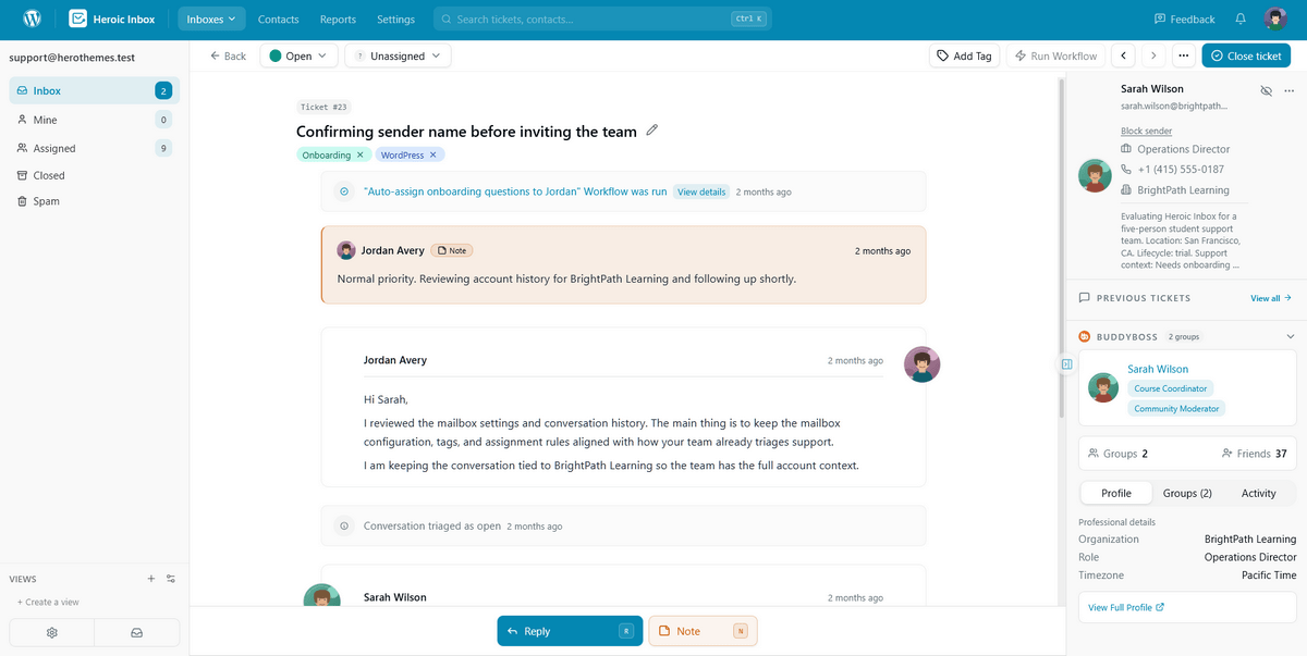 Heroic Inbox Best AI Shared Inbox for WordPress