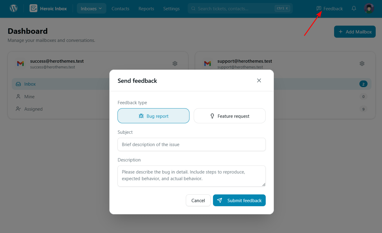 Heroic Inbox feedback