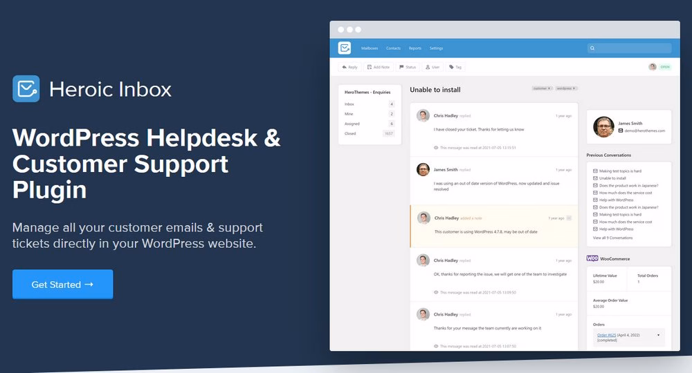 heroic-inbox-help-desk-software - HeroThemes Heroic Inbox help desk software