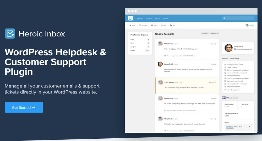 Heroic Inbox help desk software