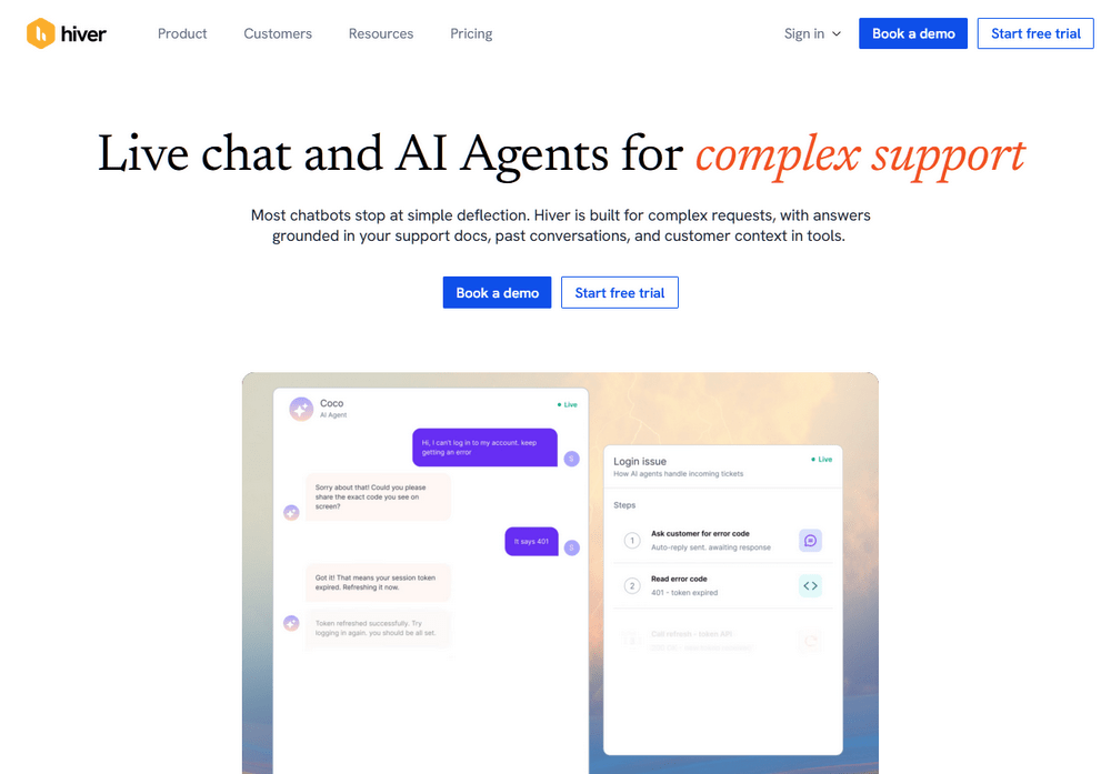 Hiver customer service platform 
