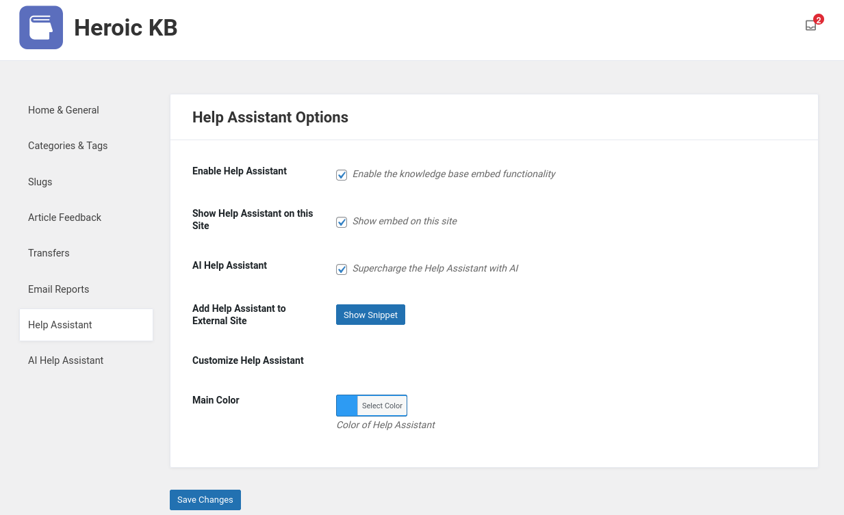 Heroic AI Help Assistant - HeroThemes