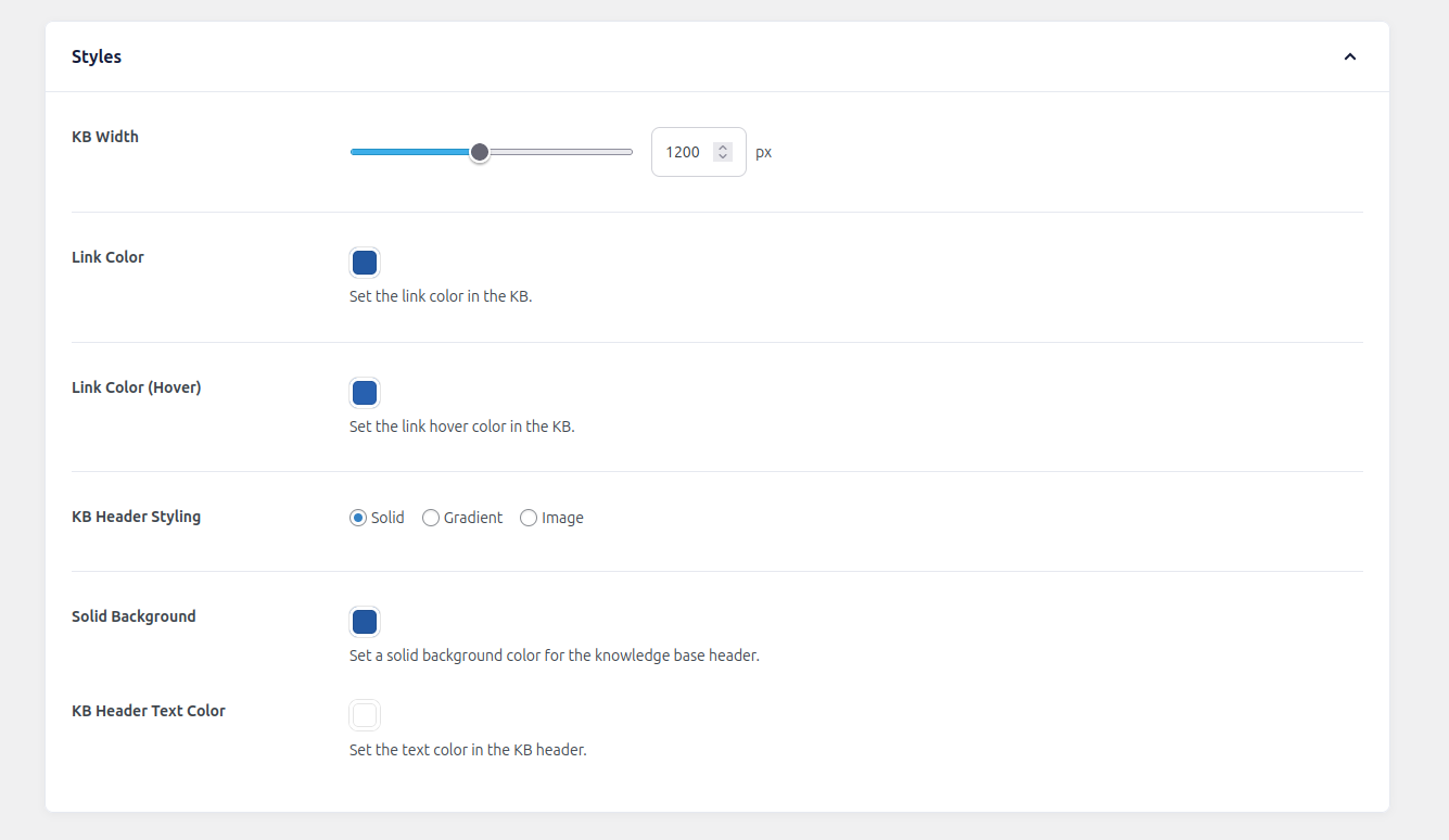 Heroic Knowledge Base custom style settings