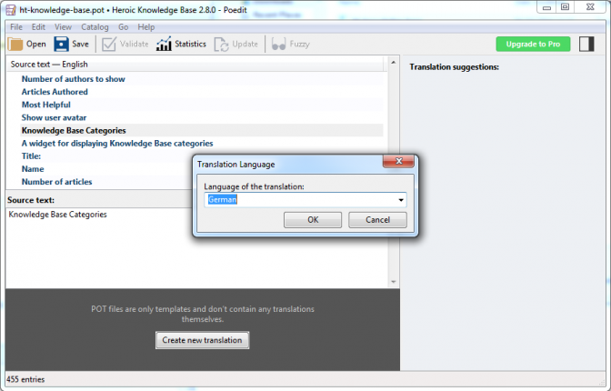Translating the Heroic Knowledge Base plugin into another language