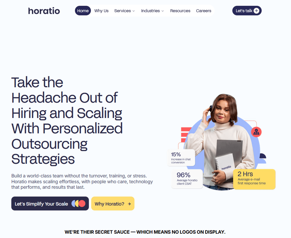 Horatio customer service outsourcing company for US clients 
