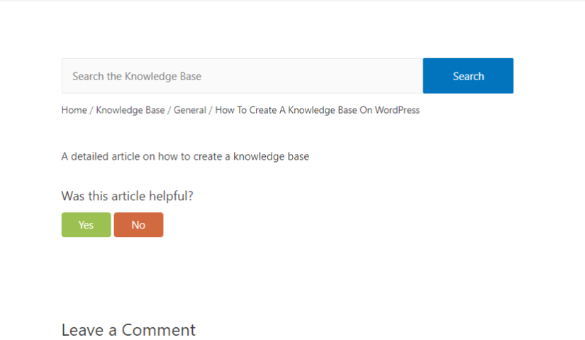 An example of a WordPress knowledge base