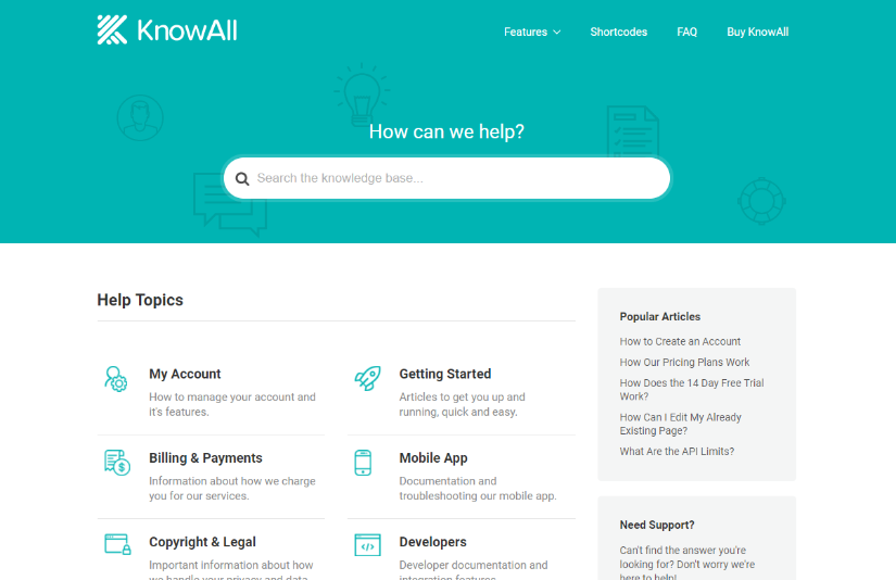 knowall wordpress knowledge base theme demo