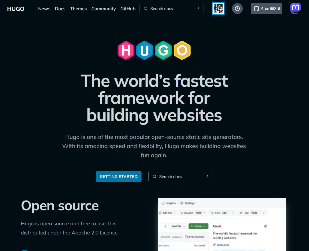 Hugo static site generator