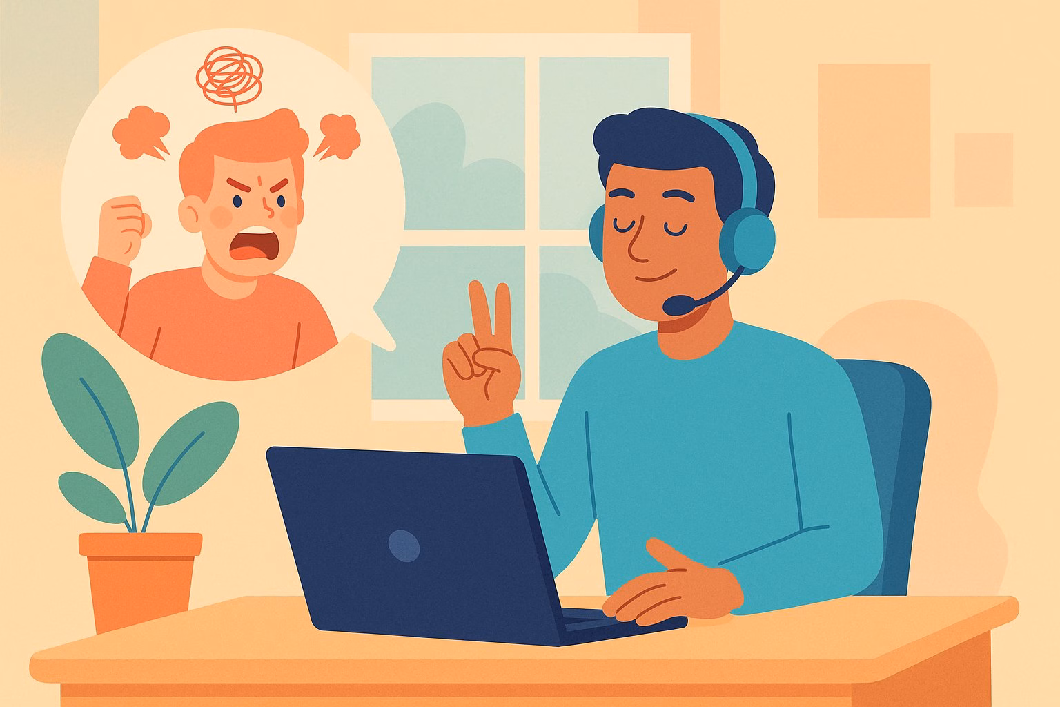 illustration-of-handling-angry-customers-emails-wi - HeroThemes illustration of handling angry customers emails with cool head