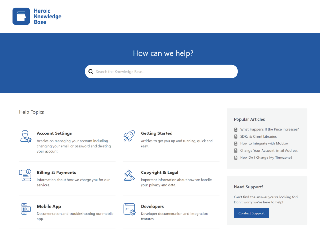 Search in Self-Service Portal