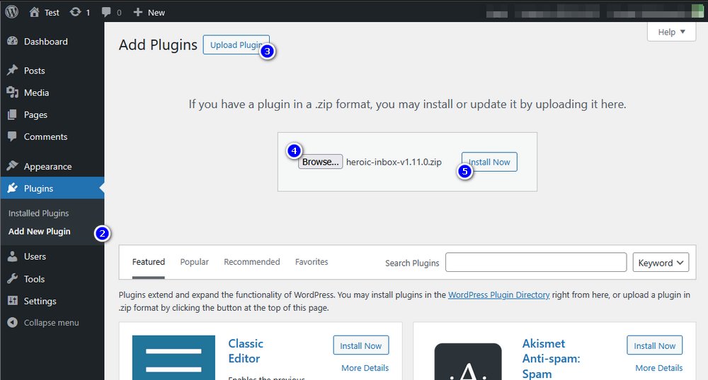 Installing Heroic Inbox plugin