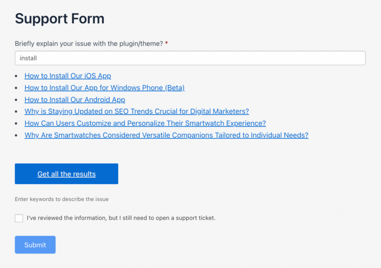 Integrating a Knowledge Base With Your Contact Form