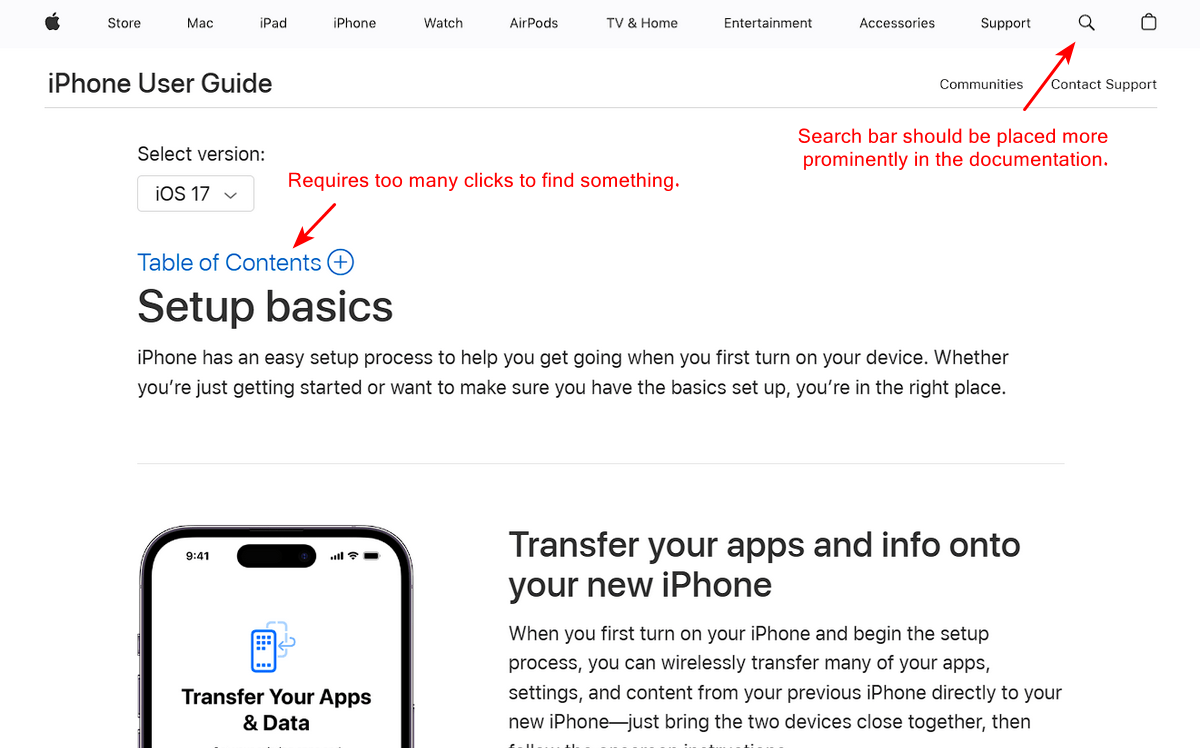iPhone software documentation bad stuff