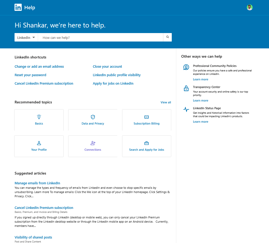 LinkedIn Help Center