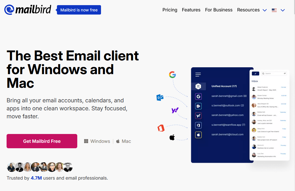 Mailbird Unified Inbox and Productivity Apps