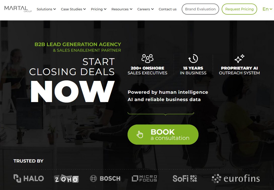Martal Group B2B lead generation and sales enablement outsourcing company