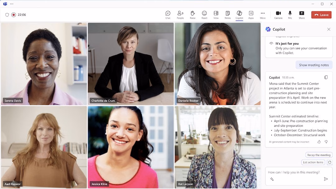 Microsoft Copilot in teams meeting
