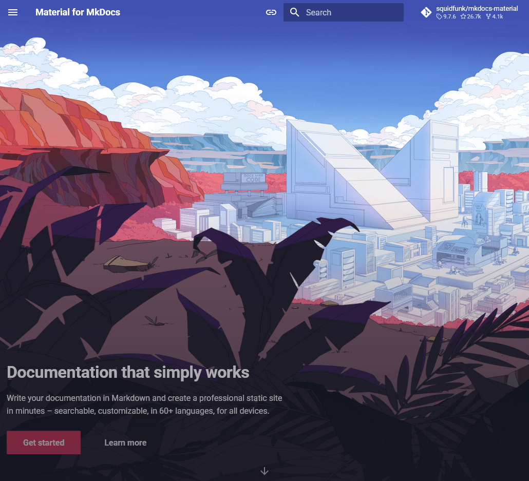 MkDocs with Material theme