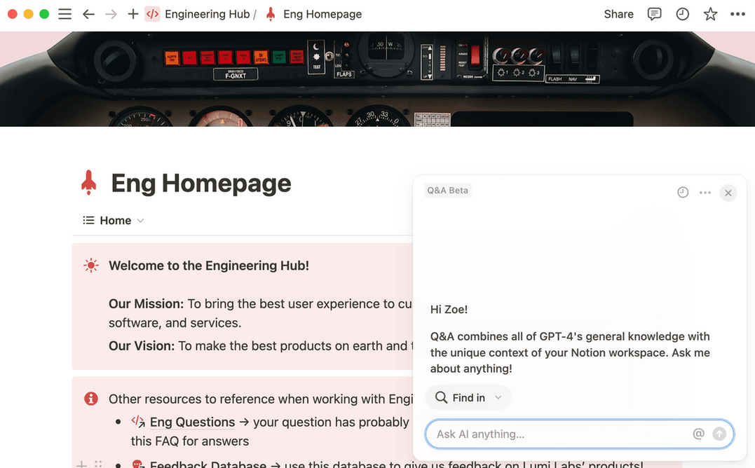 Notion AI usage for knowledge base