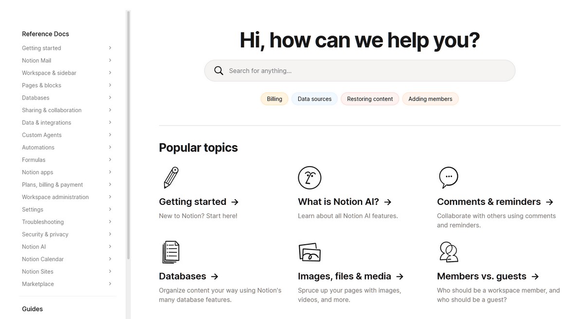 Notion documentation