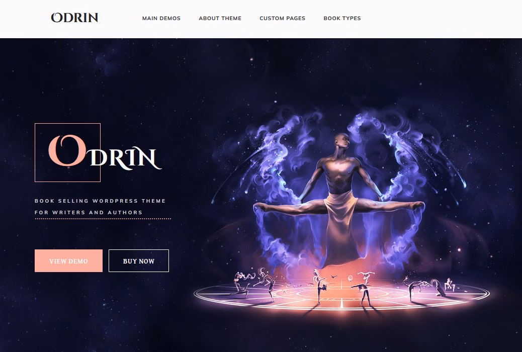 odrin-dark-stylish-theme-for-book-authors - HeroThemes Odrin dark, stylish theme for Book Authors