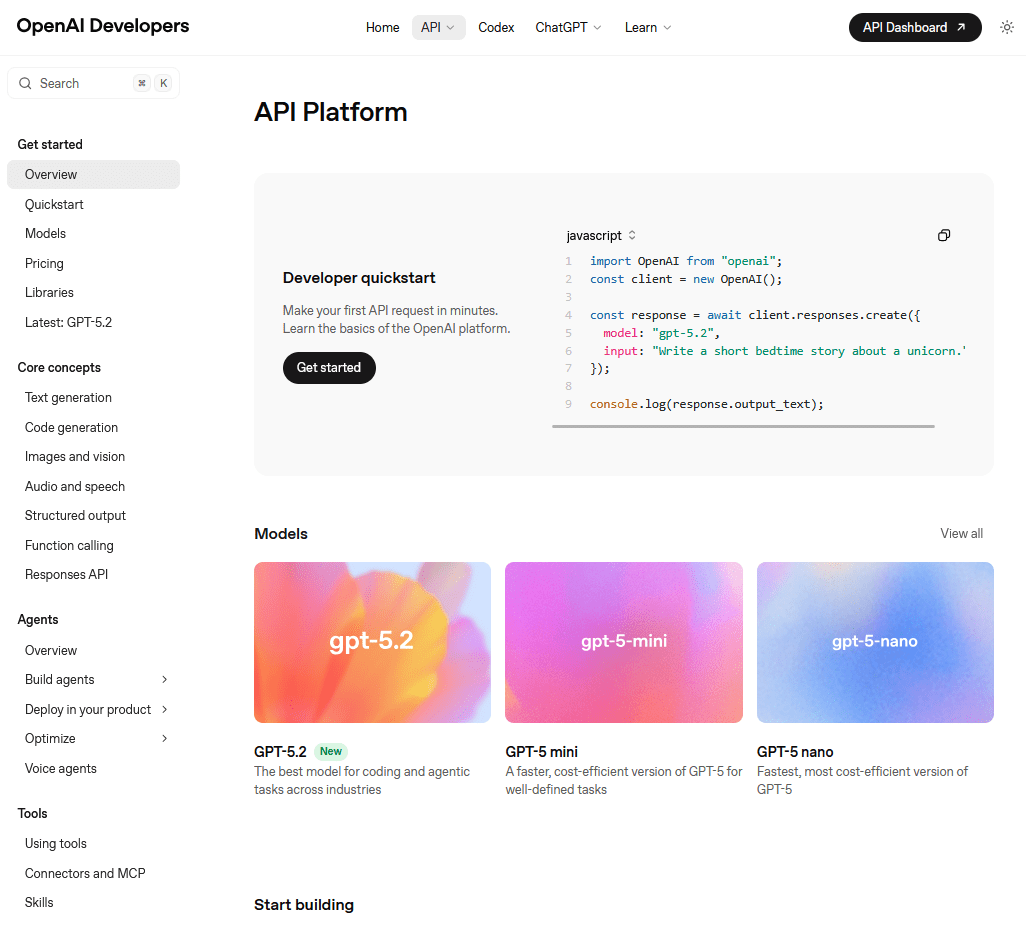 OpenAI API Documentation Example