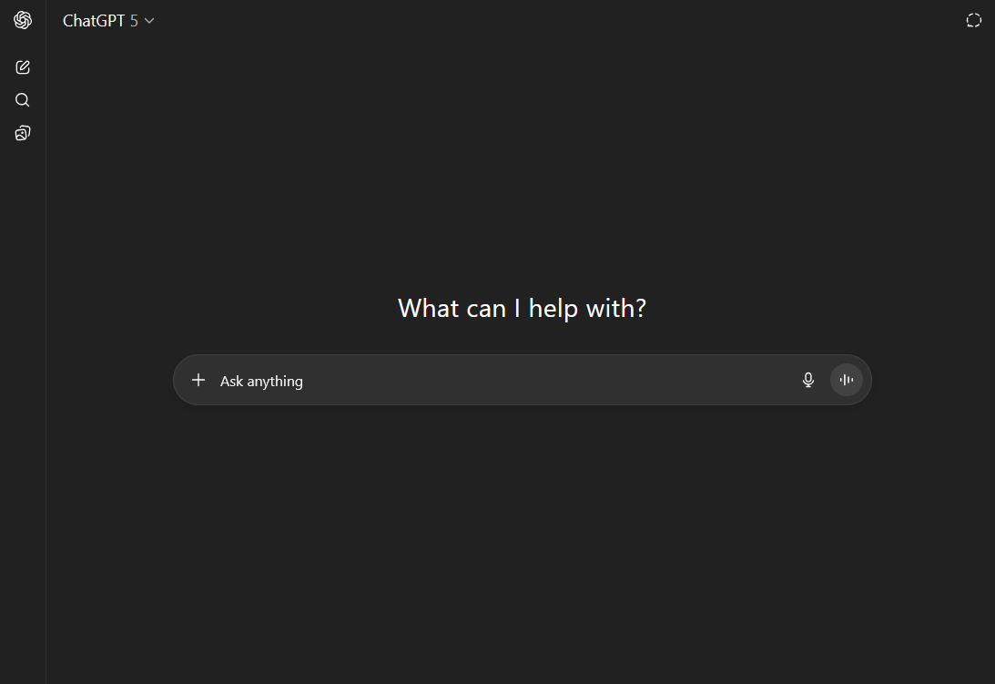 OpenAI ChatGPT app interface