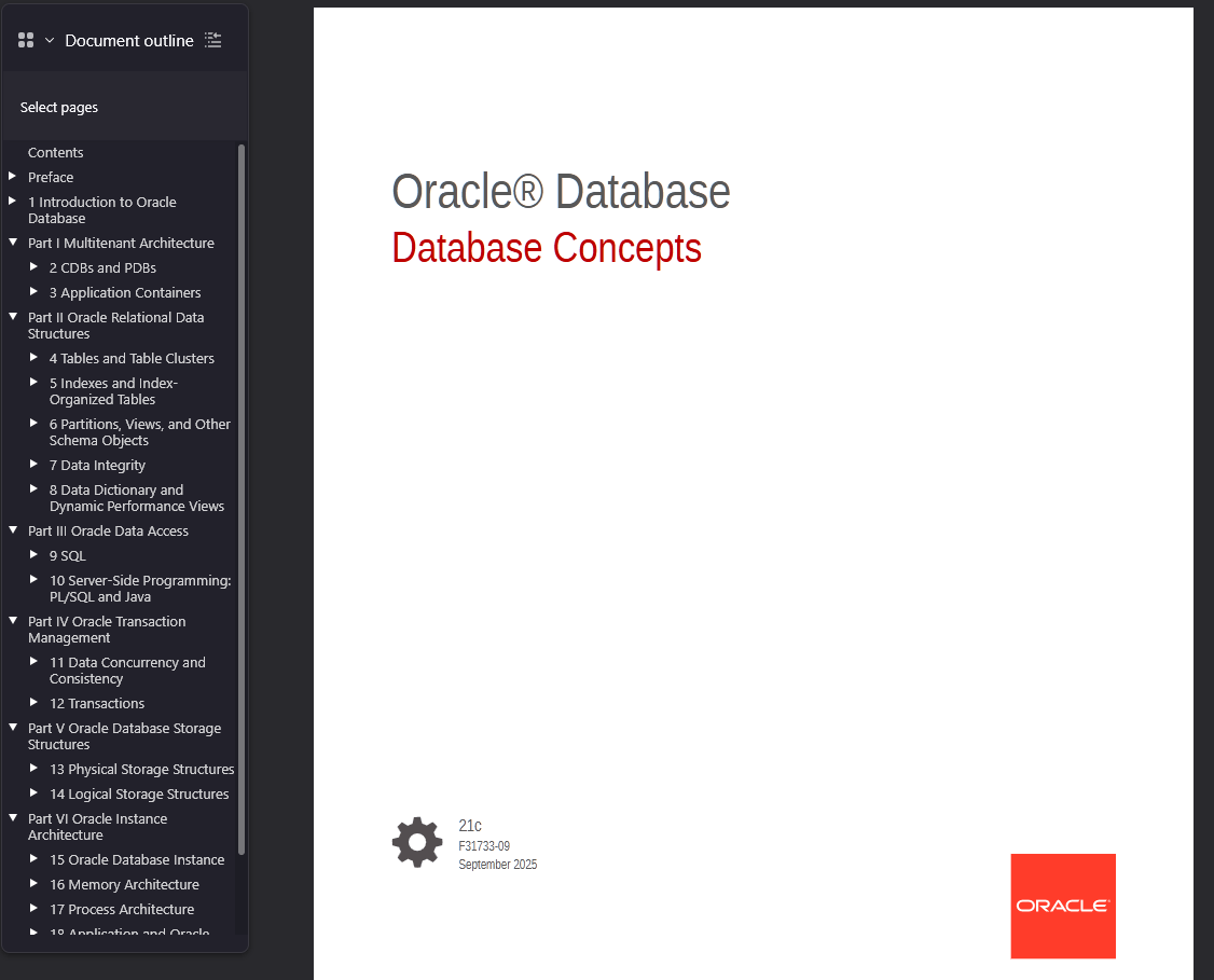 Documentation du logiciel de base de données Oracle