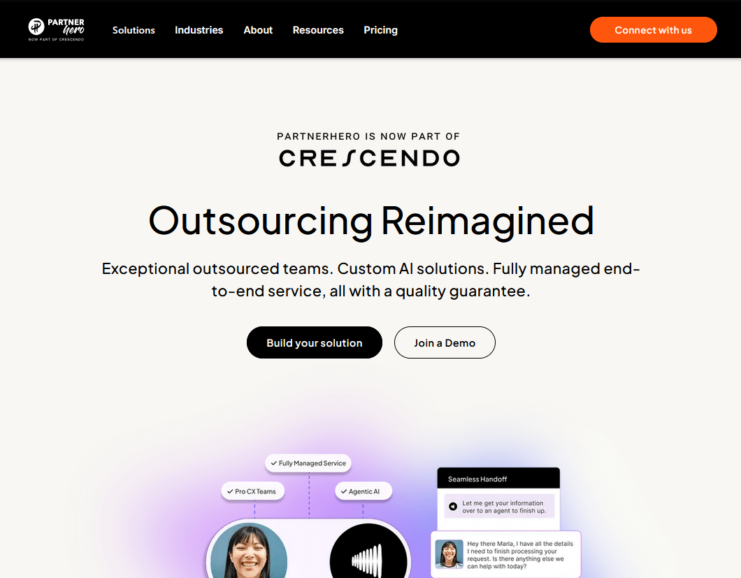 PartnerHero AI powered outsourcing services