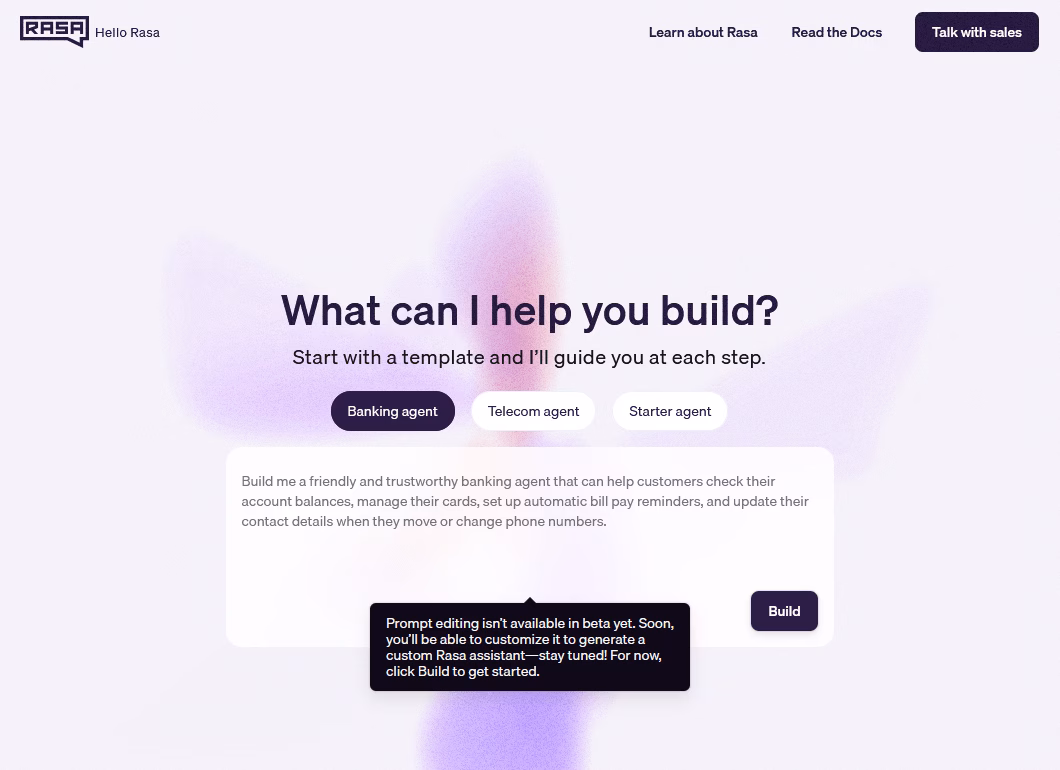 Rasa open source chatbot