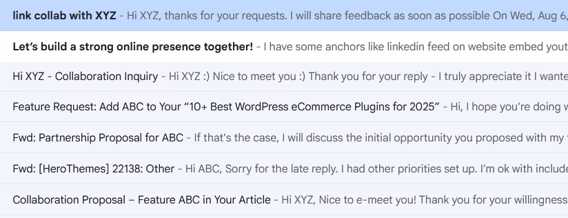 real-life email subject line example