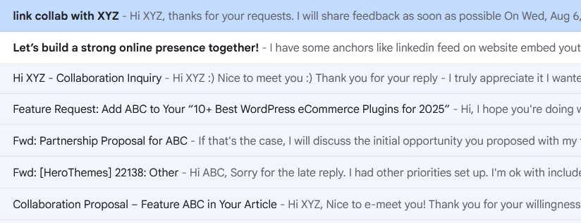 real-life email subject line example