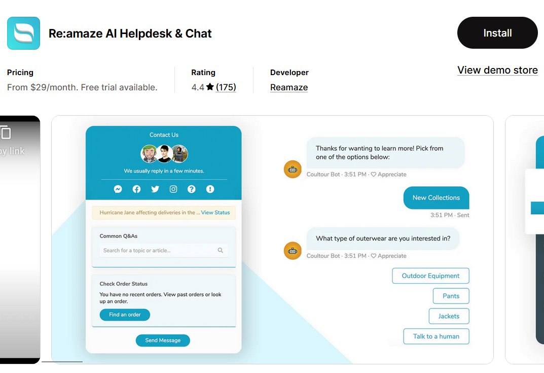 Re:amaze AI Helpdesk and Chat App for Shopify