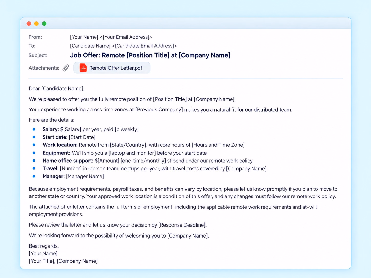 Remoteworkjobofferemail herothemes Remote work job offer email