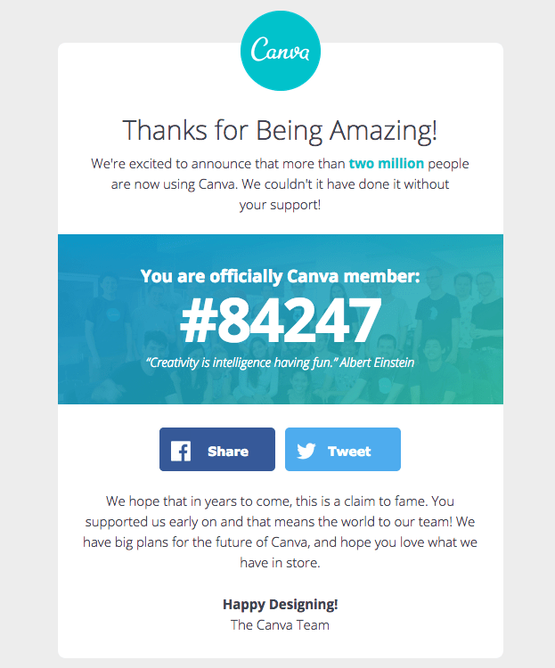 Retention email example